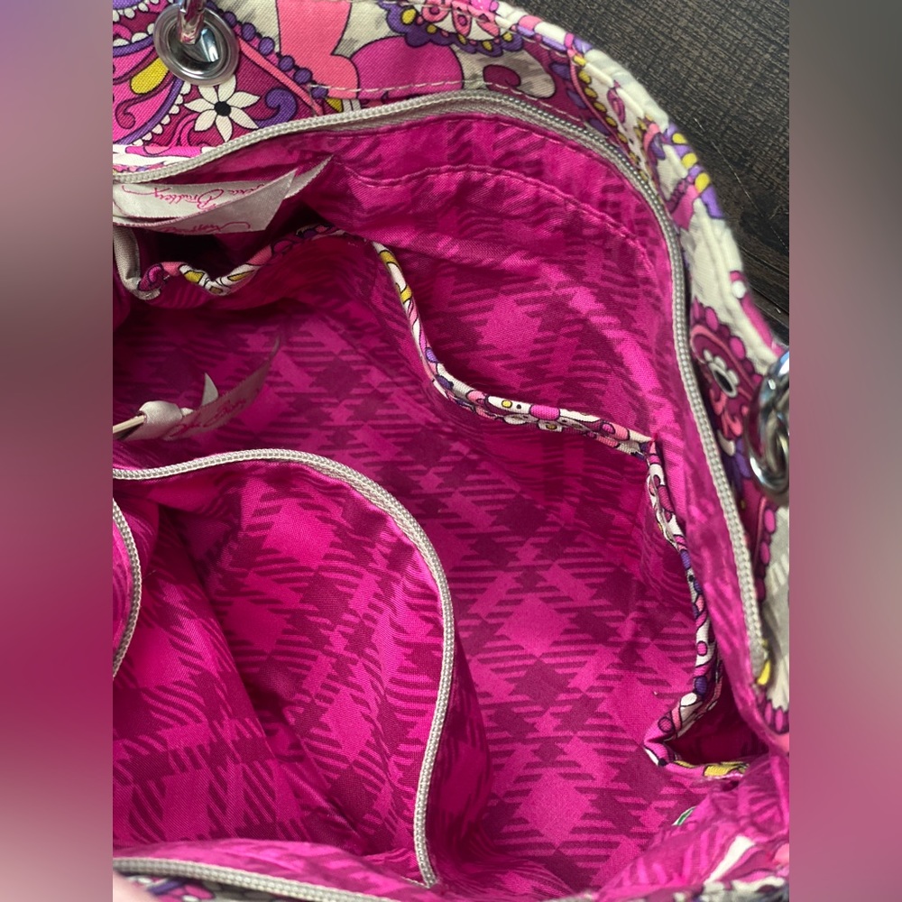 Vera Bradley Paisley Quilted  shoulder Chain Bag Pink - Picture 8 of 16